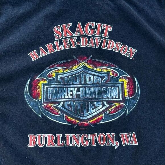 Vintage 2009 Harley Davidson Skagit Tee Black Size XL - Picture 1 of 10